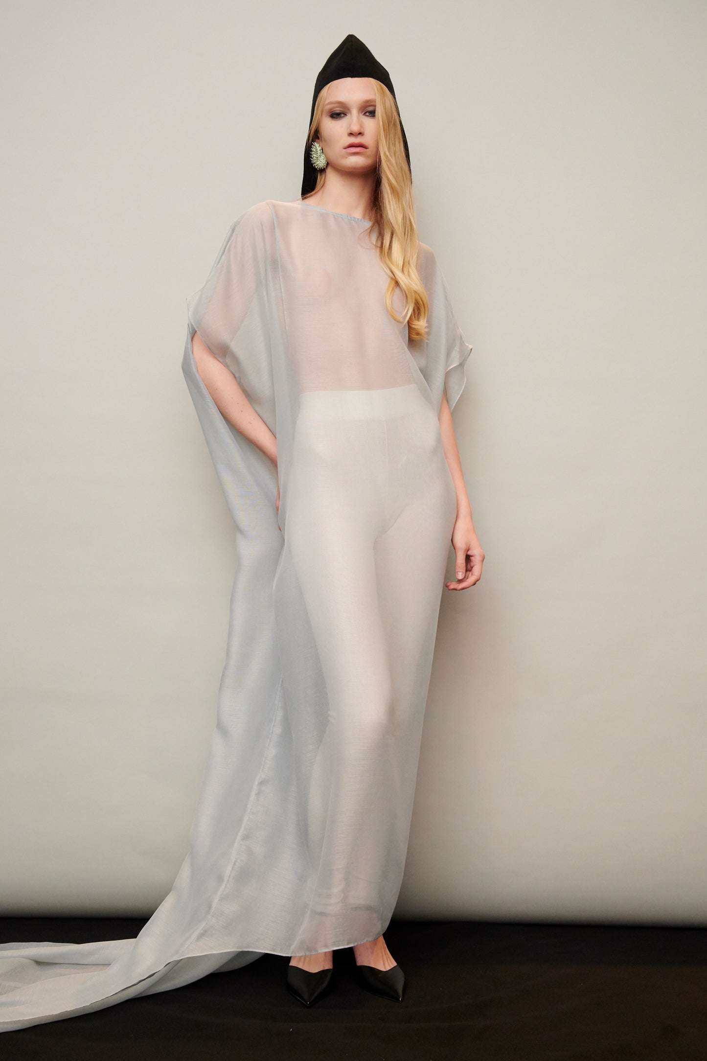 Azure Breeze Tent Dress in Sheer Silk (Fabric by Jim Thompson)