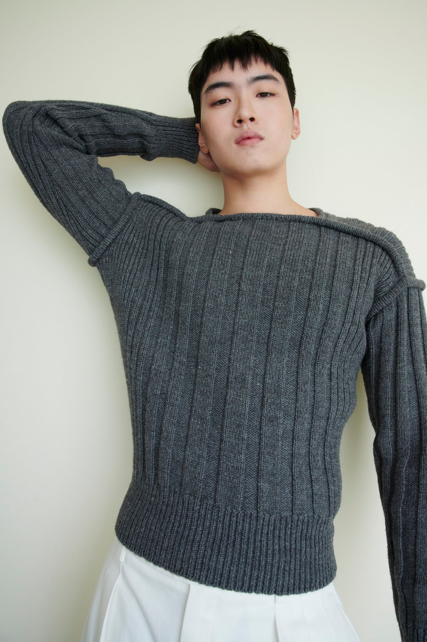 Square Ribbed Knit Sweater (Unisex)