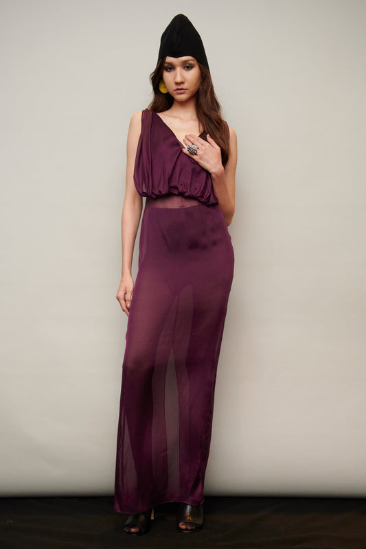 Amethyst Gown in Draping Silk