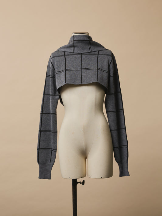 Lumière Printed Crop Sweater (no scarf)