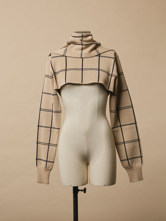 Lumière Printed Draping Scarf with printed crop sweater