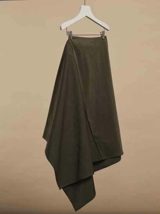 Asymmetric Velvet Skirt