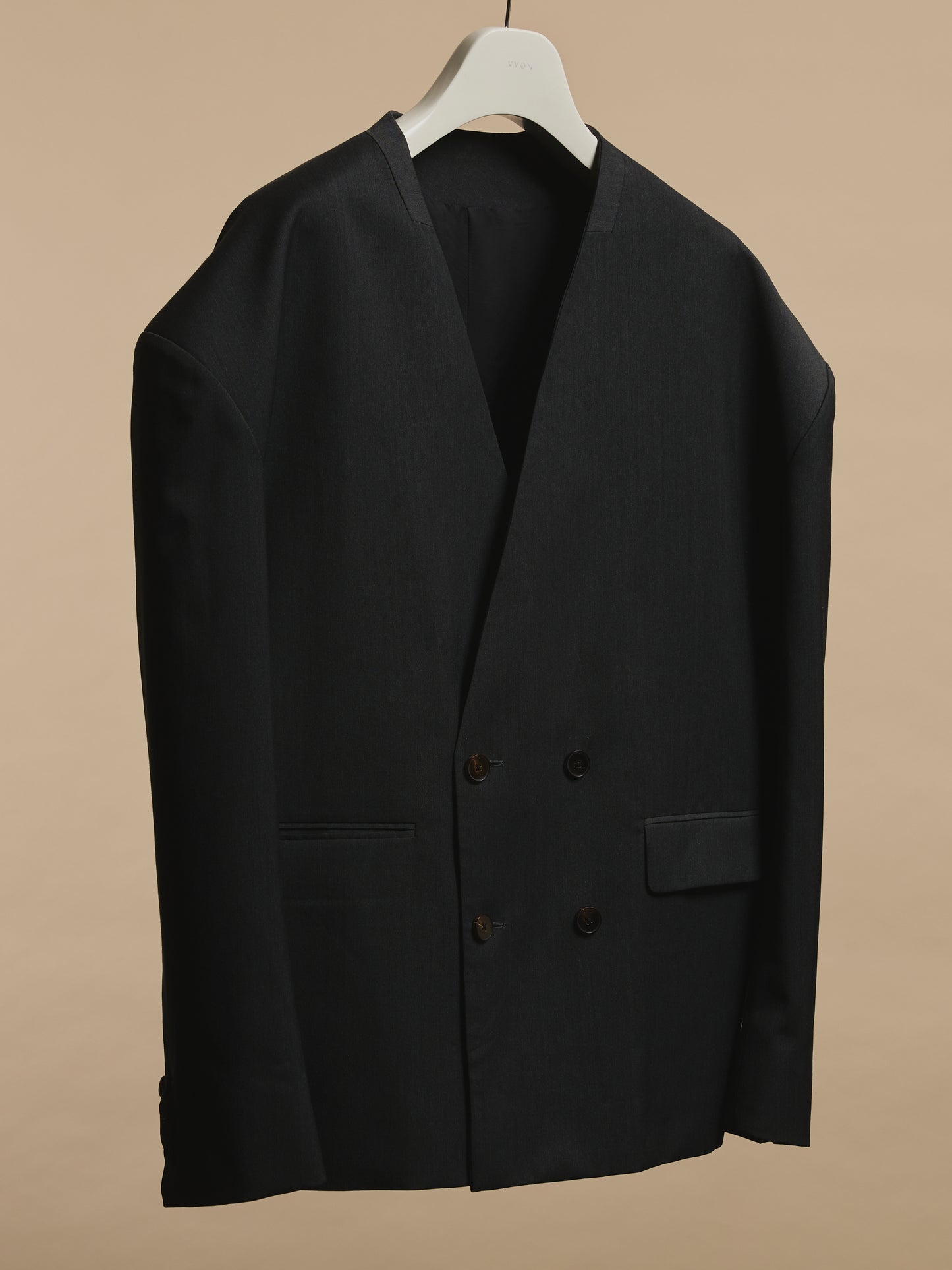 Dropped Peak Lapel Double Breasted Jacket