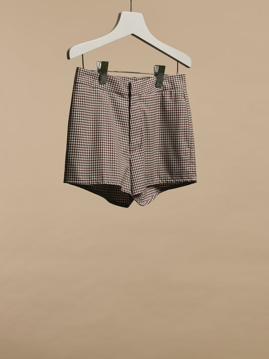 Clementine Shorts in Gingham Wool