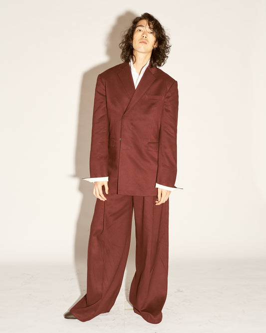 Oliver Burgundy Pants In Cotton